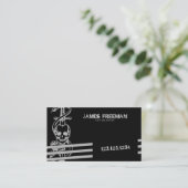 Skull Black Modern Dark Grunge Tattoo Artist Visitenkarte (Stehend Vorderseite)