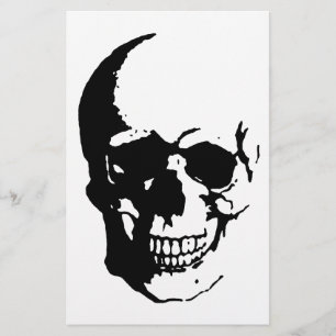 Skull - Black & White Metal Fantasy Art Briefpapier