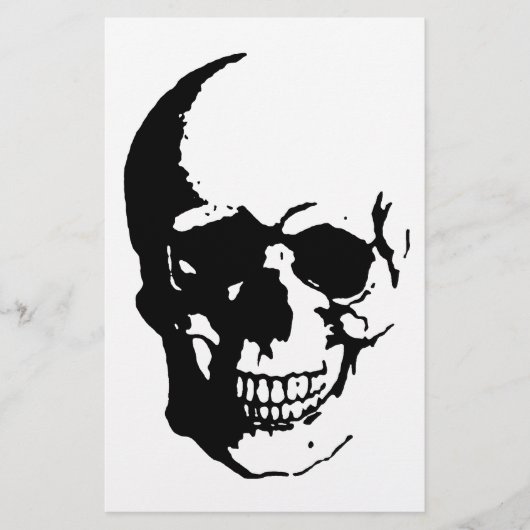 Skull - Black & White Metal Fantasy Art Briefpapier (Vorderseite)