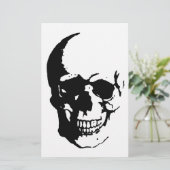 Skull - Black & White Metal Fantasy Art Briefpapier (Stehend Vorderseite)