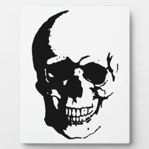 Skull - Black & White Metal Fantasy Art Fotoplatte