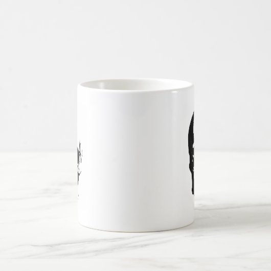 Skull - Black & White Metal Fantasy Art Kaffeetasse (Mittel)