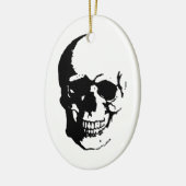Skull - Black & White Metal Fantasy Art Keramik Ornament (Links)