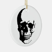 Skull - Black & White Metal Fantasy Art Keramik Ornament (Rechts)
