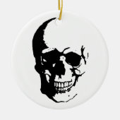 Skull - Black & White Metal Fantasy Art Keramik Ornament (Vorne)