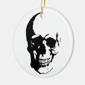 Skull - Black & White Metal Fantasy Art Keramik Ornament (Links)