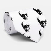 Skull - Black & White Metal Fantasy Art Krawatte (Gerollt)