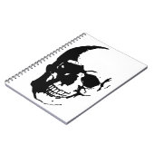 Skull - Black & White Metal Fantasy Art Notizblock (Linke Seite)