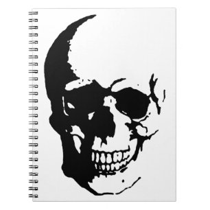 Skull - Black & White Metal Fantasy Art Notizblock