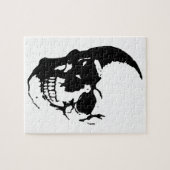 Skull - Black & White Metal Fantasy Art Puzzle (Horizontal)