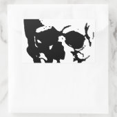 Skull - Black & White Metal Fantasy Art Rechteckiger Aufkleber (Tasche)