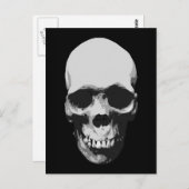 Skull Black & White Pop Art Postkarte (Vorne/Hinten)