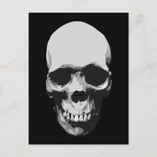 Skull Black & White Pop Art Postkarte (Vorderseite)