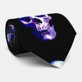 Skull Blue & Black Artwork Krawatte (Gerollt)