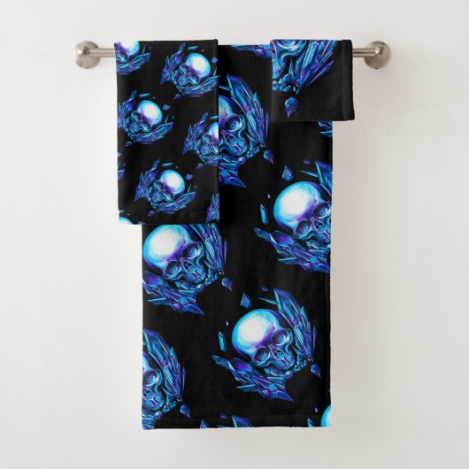 Skull Blue Chameleon Badhandtuch Set (Insitu)
