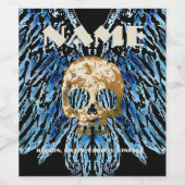 Skull Blue, Custom Winery Labels Weinetikett (Einzelnes Label)
