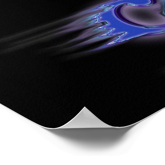 SKULL & BLUE FLAMES Aaryn Steele Art Poster (Ecke)