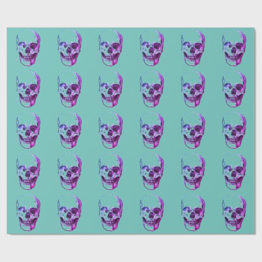 Skull Blue Geschenkpapier (Flach)