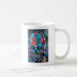 Skull, blue music Graffiti Street art, urban gow Kaffeetasse
