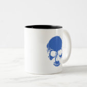 Skull - Blue Skull Skeleton Kopf Kaffee Cup Zweifarbige Tasse (VorderseiteRechts)