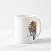 Skull Blume Bouquet Halloween Custom Kaffeetasse (VorderseiteRechts)