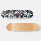 Skull Blume Gothic Digital Muster Skateboard (Horizontal)