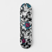 Skull Blume Gothic Digital Muster Skateboard (Vorderseite)