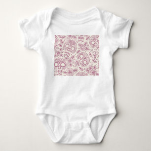 Skull Blume: Mexikanischer Tag Nahtlos. Baby Strampler