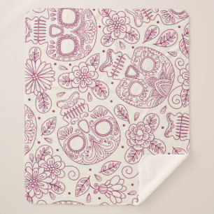 Skull Blume: Mexikanischer Tag Nahtlos. Sherpadecke