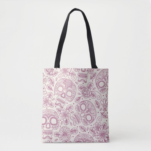 Skull Blume: Mexikanischer Tag Nahtlos. Tasche (Vorderseite)