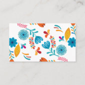 Skull Blume Tattoo art Visitenkarte (Rückseite)