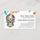 Skull Blume Tattoo art Visitenkarte (Vorderseite)