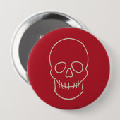 Skull - Blut rot und Knochen weiß Button (Vorne & Hinten)