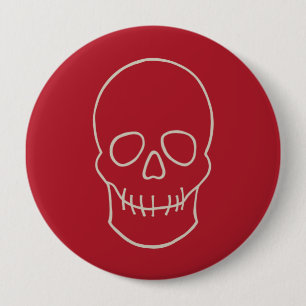 Skull - Blut rot und Knochen weiß Button