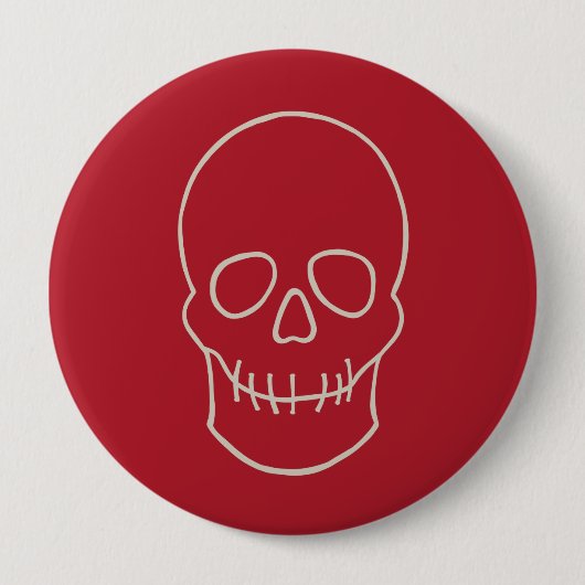 Skull - Blut rot und Knochen weiß Button (Vorderseite)