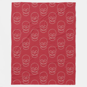 Skull - Blut rot und Knochen weiß Fleecedecke