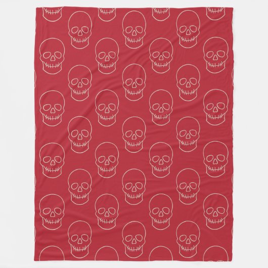 Skull - Blut rot und Knochen weiß Fleecedecke (Vorderseite)