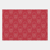 Skull - Blut rot und Knochen weiß Geschenkpapier Set (Vorderseite)