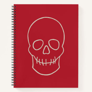 Skull - Blut rot und Knochen weiß Notizblock