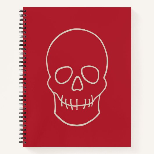 Skull - Blut rot und Knochen weiß Notizblock (Vorderseite)