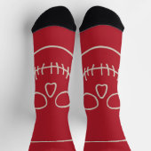 Skull - Blut rot und Knochen weiß Socken (Oben)