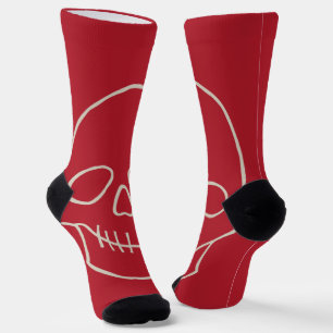 Skull - Blut rot und Knochen weiß Socken