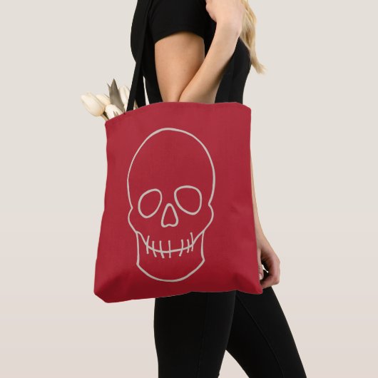 Skull - Blut rot und Knochen weiß Tasche (Von Nahem)