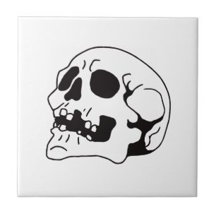 Skull-Bone-Kunst Fliese