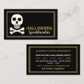 Skull & Bones, Gold Halloween-Party Ticket Einladu Begleitkarte (Vorne/Hinten)