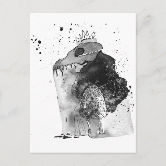 Skull & Bones Illustration Postkarte (Vorderseite)