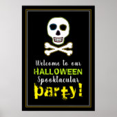 Skull & Bones, Neon Halloween Begrüßungszeichen Poster (Vorne)