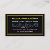 Skull & Bones, Neon Halloween-Party Ticket einlade Begleitkarte (Rückseite)