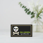 Skull & Bones, Neon Halloween-Party Ticket einlade Begleitkarte (Stehend Vorderseite)
