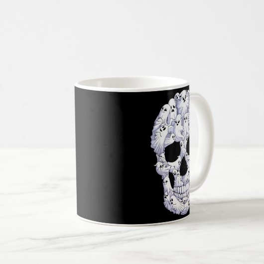 Skull Boo Ghost Funny Boo Ghosts Halloween Costume Kaffeetasse (VorderseiteRechts)